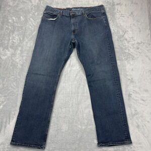 Eddie Bauer Jeans Mens 40x32 Blue Denim Dark Wash Casual Mid-Rise Straight‎ Fit